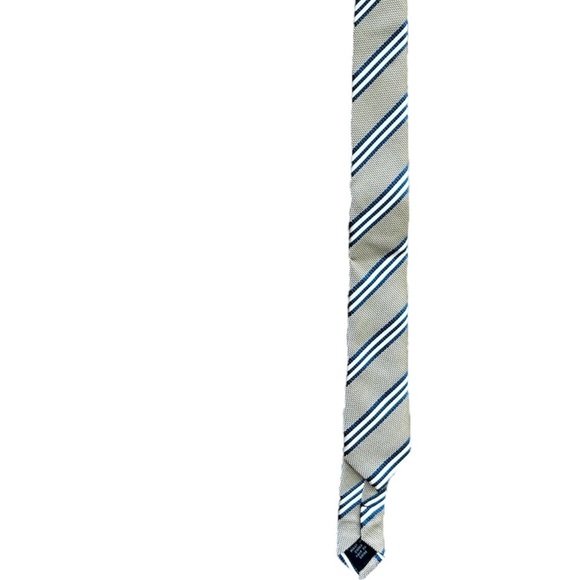 ALDO Gold, Black, and White Striped Satin Tie​​ - Picture 3 of 6